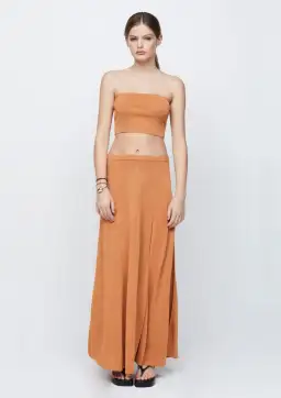 Bec & Bridge Indya Knit Bandeau and Maxi Skirt Set Rust Size 8 for rent on The Volte - image 1