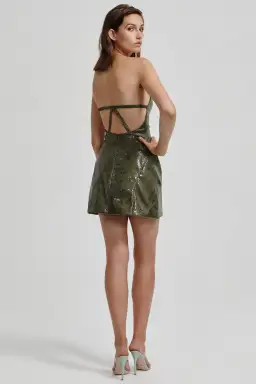 Lexi Lupita Snakeskin Dress Green Size S/Au 8 for rent on The Volte - image 2