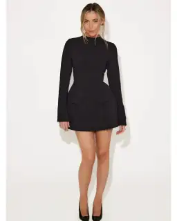 Odd Muse The Ultimate Muse Split Sleeve Mini Dress in Black Size AU 8 for rent on The Volte - image 1