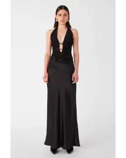 Misha Collection Celine Maxi Dress Black Size AU 8