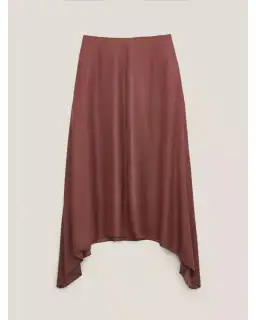 Massimo Dutti "Flowing Asymmetric" Midi Skirt Burgundy Size AU 6 for rent on The Volte - image 4