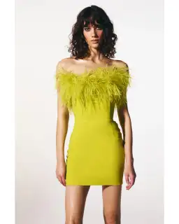 THE NEW ARRIVALS by İlkyaz Özel Cynthia Dress in Acid Lime 8/S for rent on The Volte - image 1