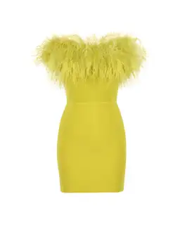 THE NEW ARRIVALS by İlkyaz Özel Cynthia Dress in Acid Lime 8/S for rent on The Volte - image 3
