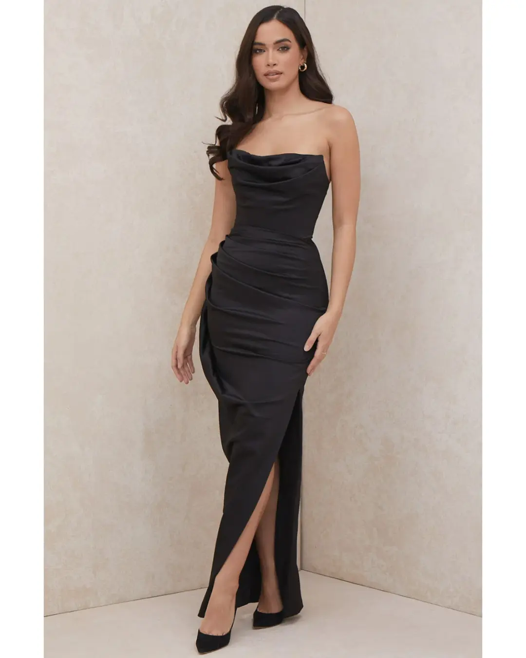 House of CB Adrienne Corset Maxi Dress in Black Size S / AU 8 for rent on The Volte - main image