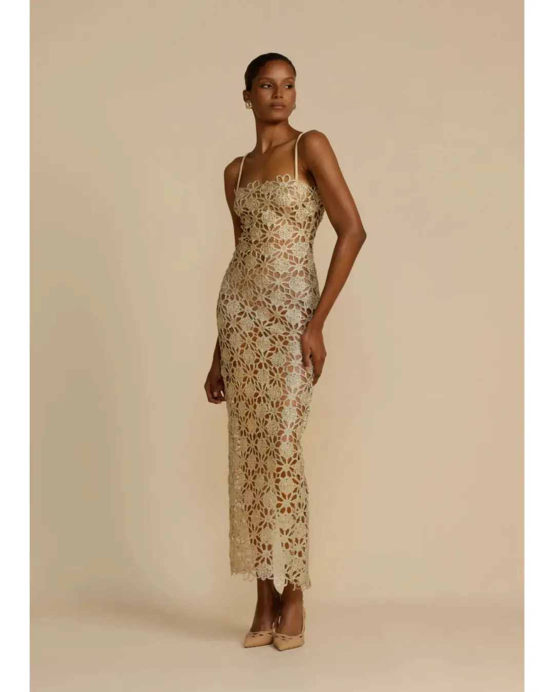 Arcina Ori Kendra Maxi Dress Gold Size XL / AU 14 for rent on The Volte - main image
