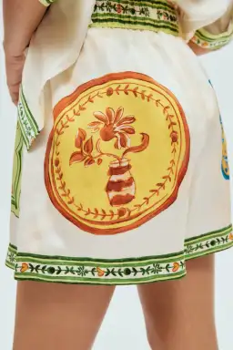 Alemais Porcelain Silk Shirt Size 6 and Shorts Size 4 Set Multi for rent on The Volte - image 4