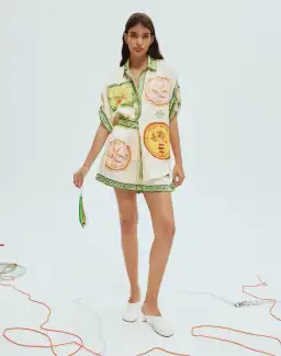 Alemais Porcelain Silk Shirt Size 6 and Shorts Size 4 Set Multi for rent on The Volte - image 2