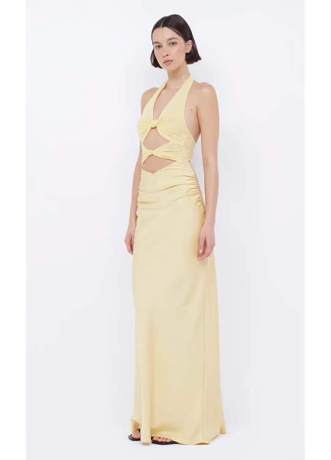 Bec & Bridge Solare Halter Dress Citrus Yellow Size S/AU 8 for rent on The Volte - main image