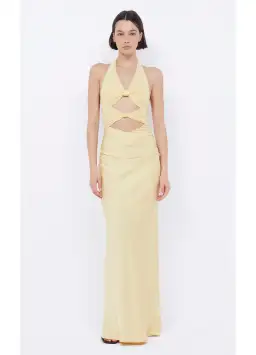Bec & Bridge Solare Halter Dress Citrus Yellow Size S/AU 8 for rent on The Volte - image 1