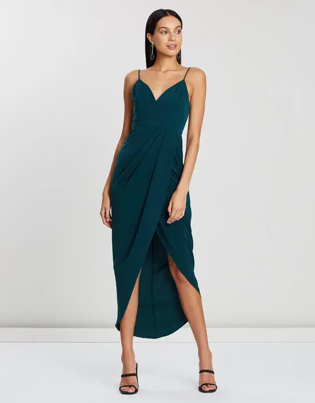 Shona Joy Core Cocktail Dress in Seaweed Green Size 6 for rent on The Volte - main image