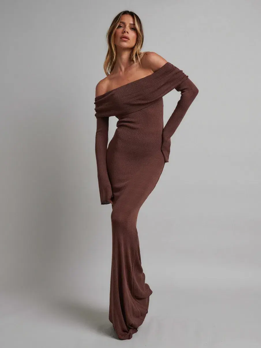 Bayse Brand Slaya Maxi Dress Bark Brown Size M / AU 10 for rent on The Volte - main image