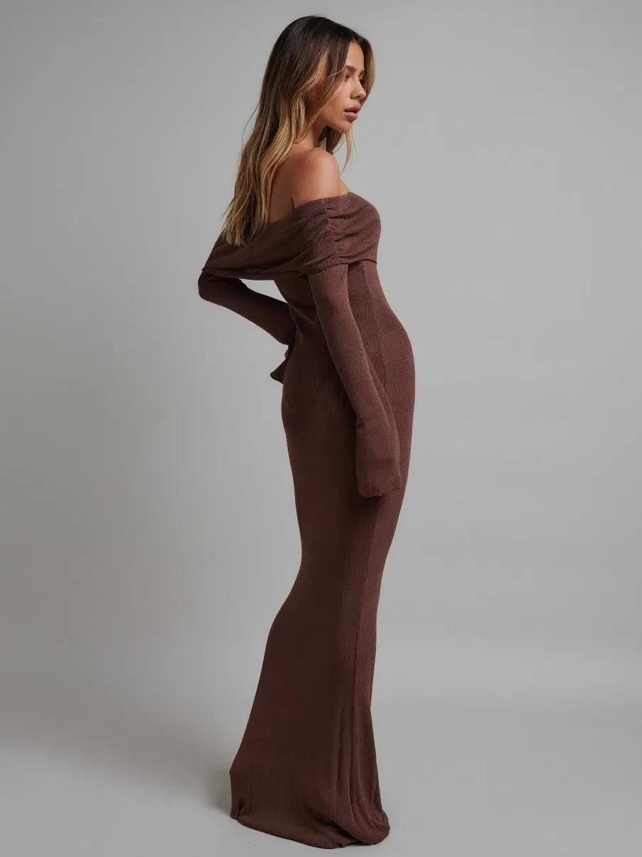 Bayse Brand Slaya Maxi Dress Bark Brown Size M / AU 10 for rent on The Volte - main image
