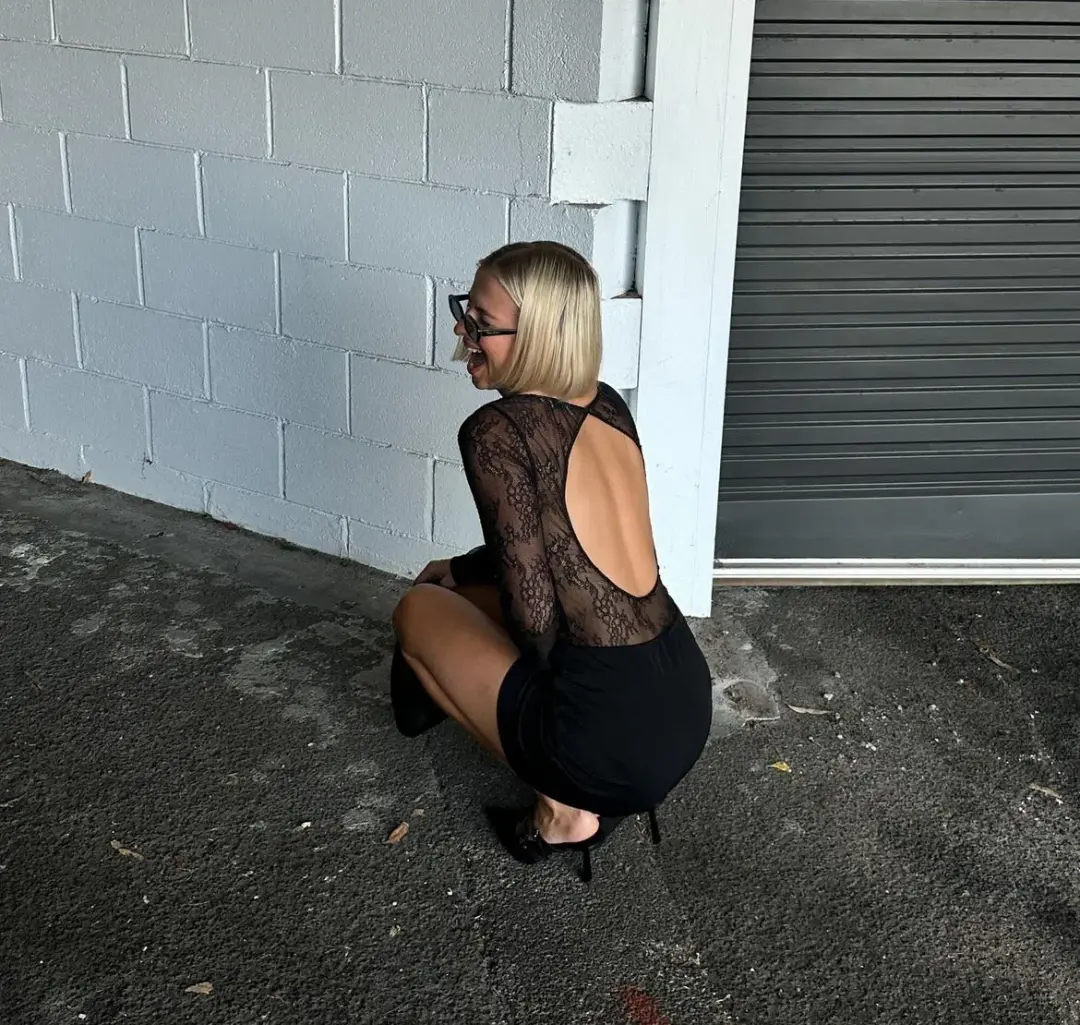 Benni Yana Lace Mini Dress Black Size 8 for rent on The Volte - main image