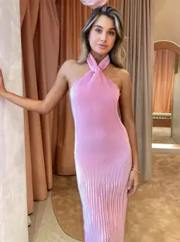 L'idee Soiree Halter Dress Pink Size Pink Size 6 for rent on The Volte - image 3