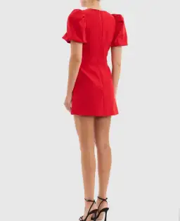 Rebecca Vallance Karina Puff Sleeve Mini Dress Red Size 10 for rent on The Volte - image 4