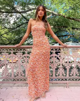 Bec & Bridge Firefly Strapless Midi Dress in Fiesta Floral Size 6