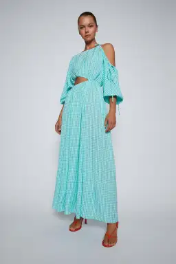 Scanlan Theodore Gingham Drawstring Dress Mint Size 10 for rent on The Volte - image 1