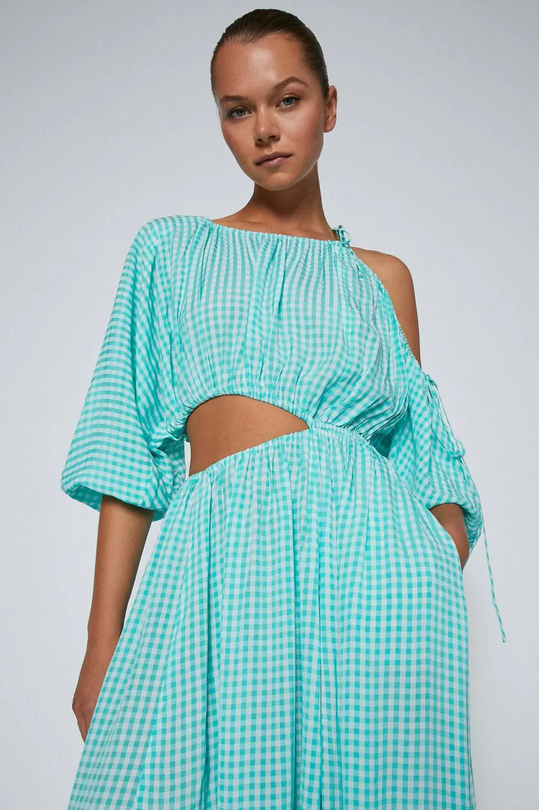 Scanlan Theodore Gingham Drawstring Dress Mint Size 10 for rent on The Volte - main image
