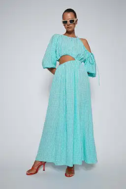 Scanlan Theodore Gingham Drawstring Dress Mint Size 10 for rent on The Volte - image 2