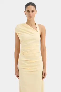 Sir The Label Giacomo Gathered Gown Butter Yellow Size 4/ AU 14 for rent on The Volte - image 3