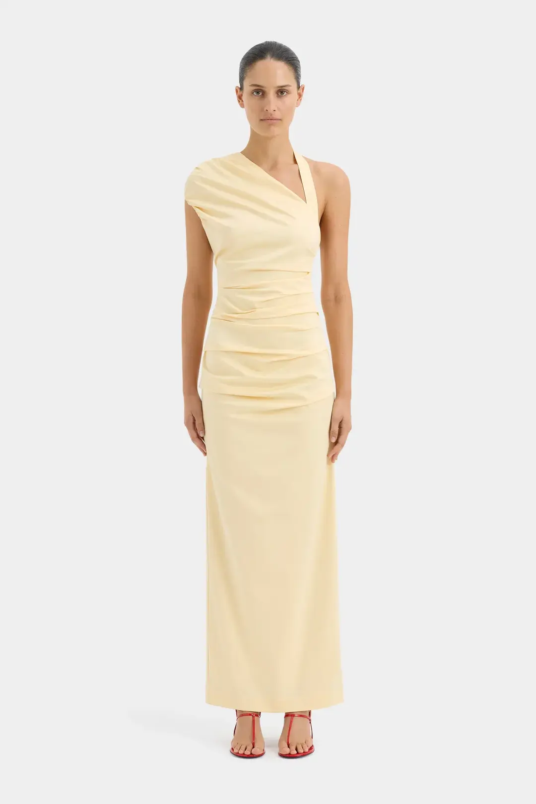 Sir The Label Giacomo Gathered Gown Butter Yellow Size 4/ AU 14 for rent on The Volte - main image