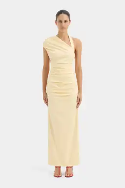 Sir The Label Giacomo Gathered Gown Butter Yellow Size 4/ AU 14 for rent on The Volte - image 2