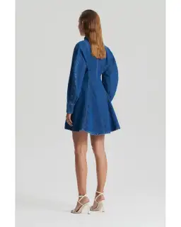 Scanlan Theodore Denim Cocoon Sleeve Mini Dress Blue Size AU 10 for rent on The Volte - image 3