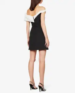 Rachel Gilbert Matteo Asymmetrical Off Shoulder Mini Dress Black/White Size 1 / AU 8 for rent on The Volte - image 3