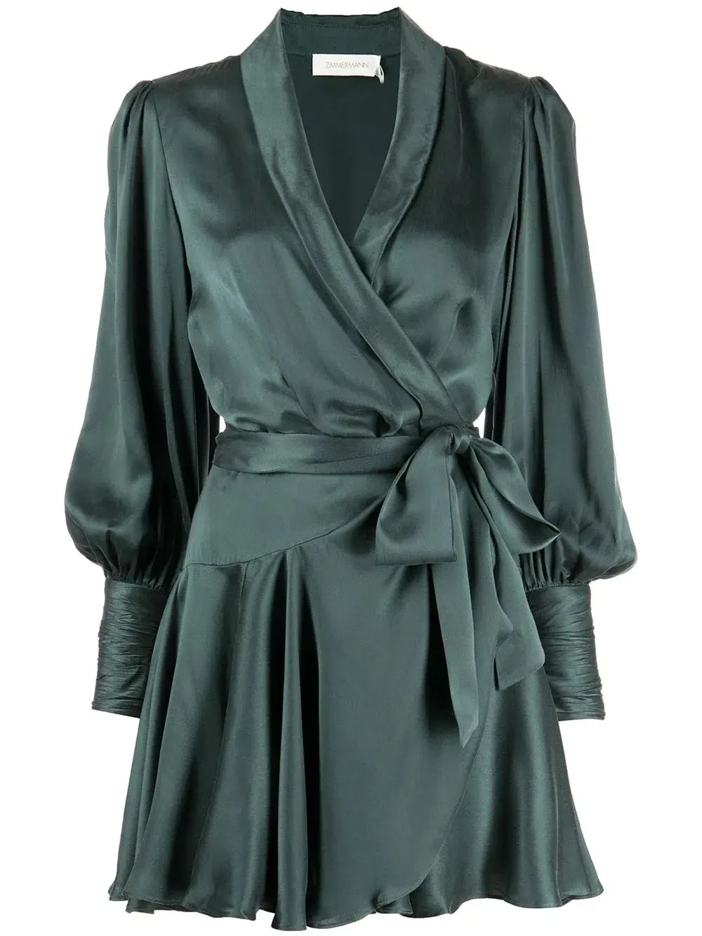 Zimmermann Silk Wrap Mini Dress Green Size 0P / AU 6 for rent on The Volte - main image