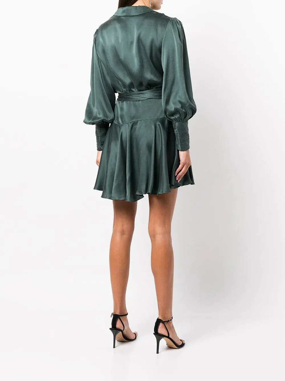 Zimmermann Silk Wrap Mini Dress Green Size 0P / AU 6 for rent on The Volte - main image