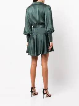Zimmermann Silk Wrap Mini Dress Green Size 0P / AU 6 for rent on The Volte - image 3