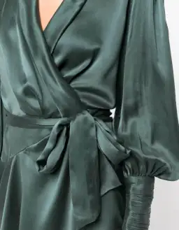 Zimmermann Silk Wrap Mini Dress Green Size 0P / AU 6 for rent on The Volte - image 4