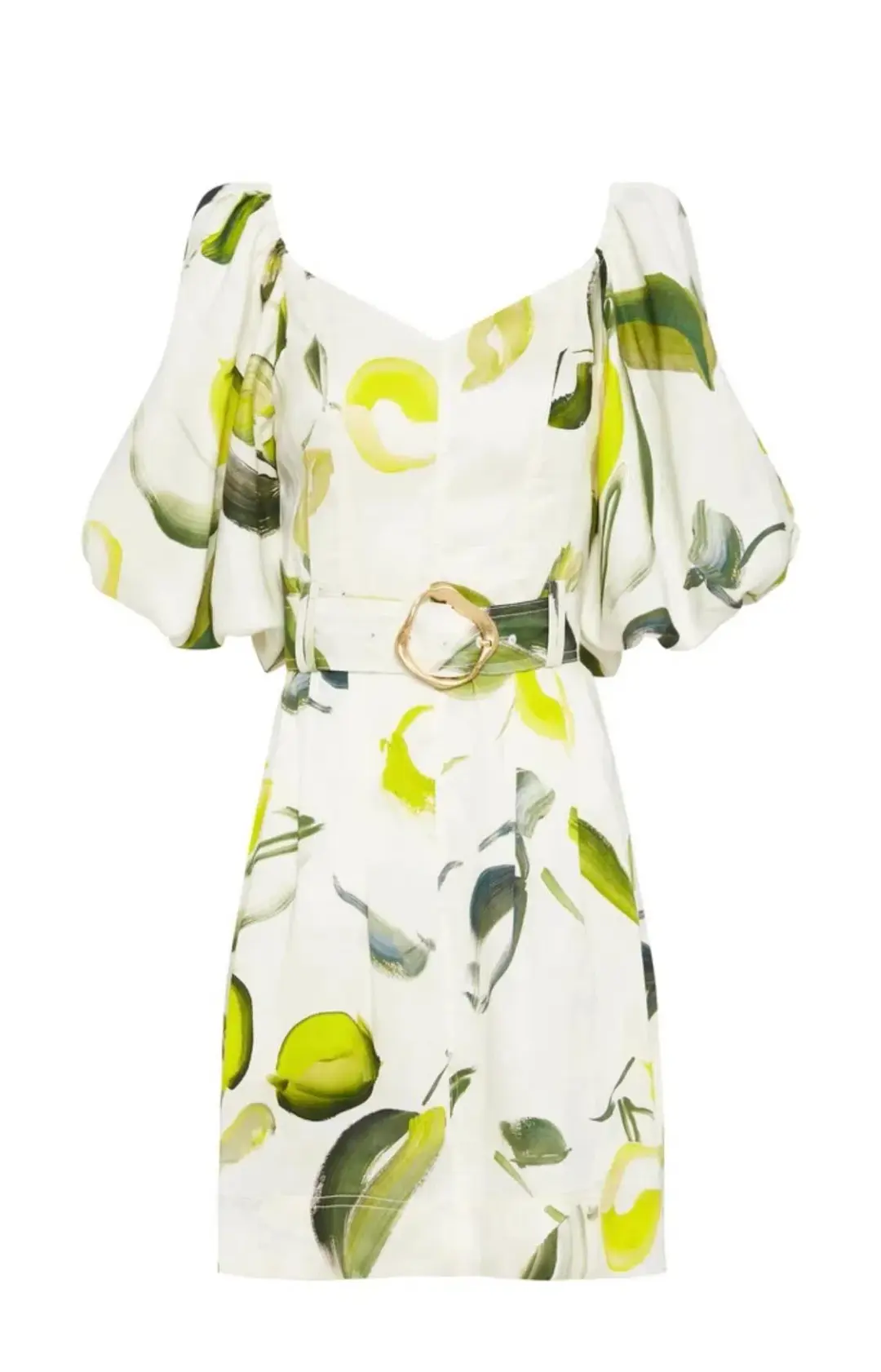 Aje Zest Mini Dress Tropical Lime Print Size 6 for rent on The Volte - main image