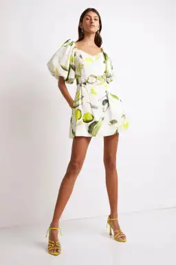 Aje Zest Mini Dress Tropical Lime Print Size 6 for rent on The Volte - image 1