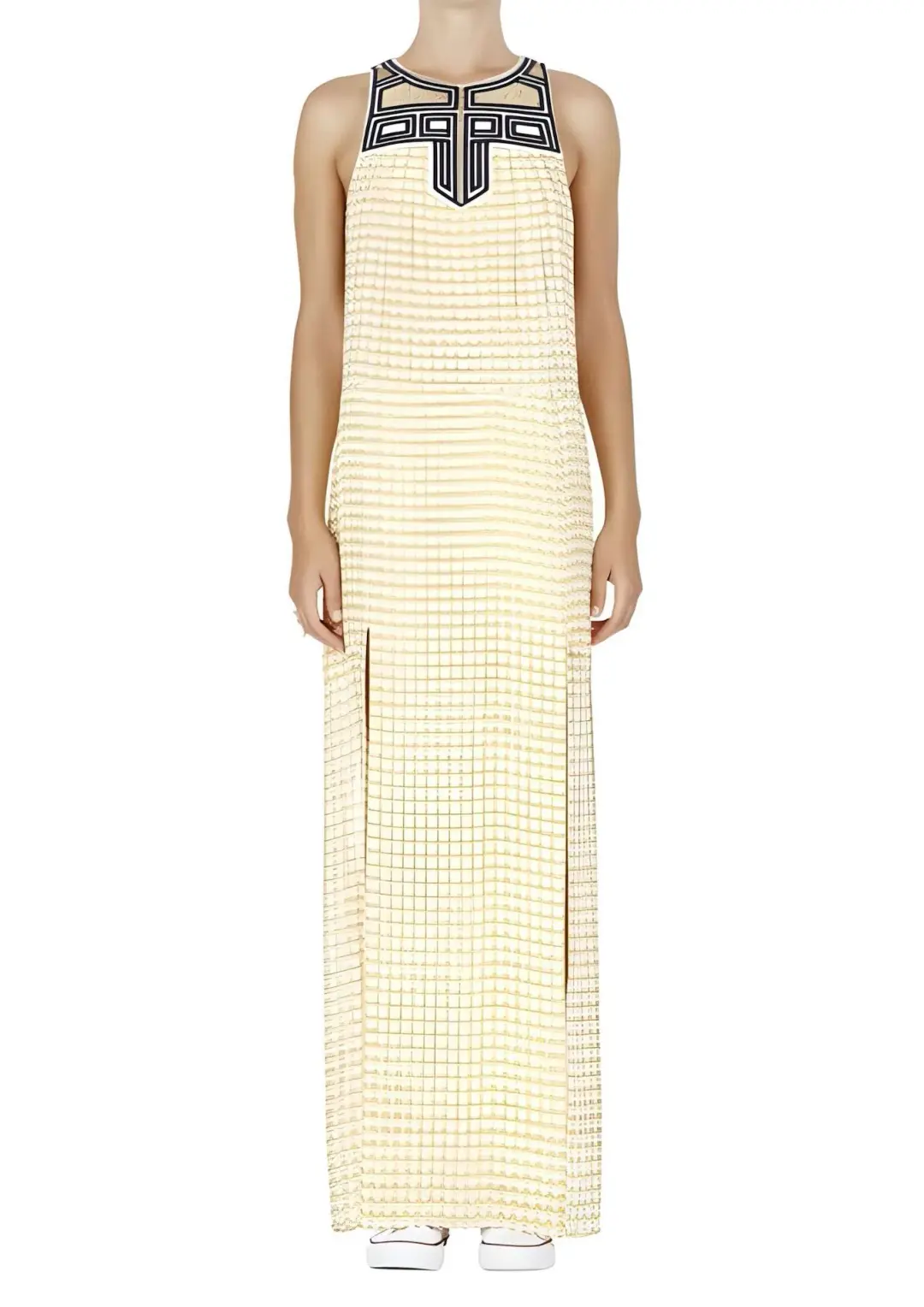 Sass & Bide Think Twice / The Element Embellished Silk Maxi Dress Yellow Size 6 for rent on The Volte - main image