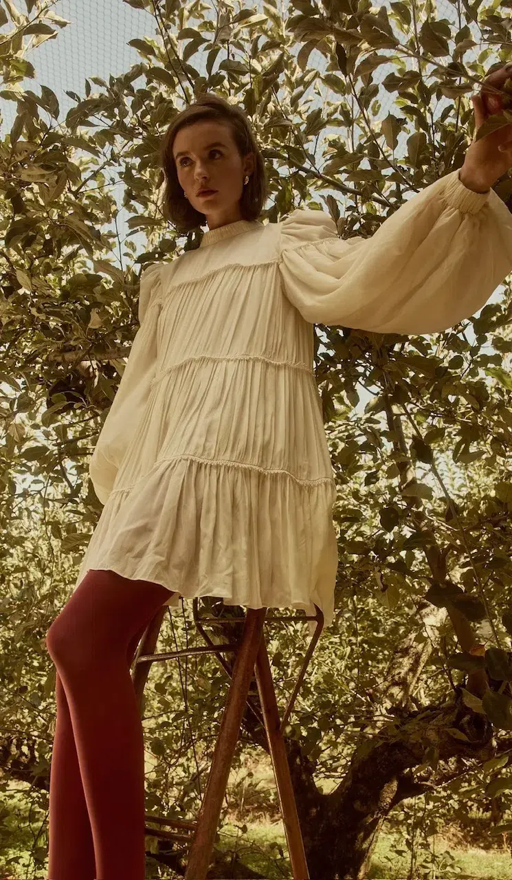 Rooh Collective Zenya Mini Dress In White Size 10 for rent on The Volte - main image