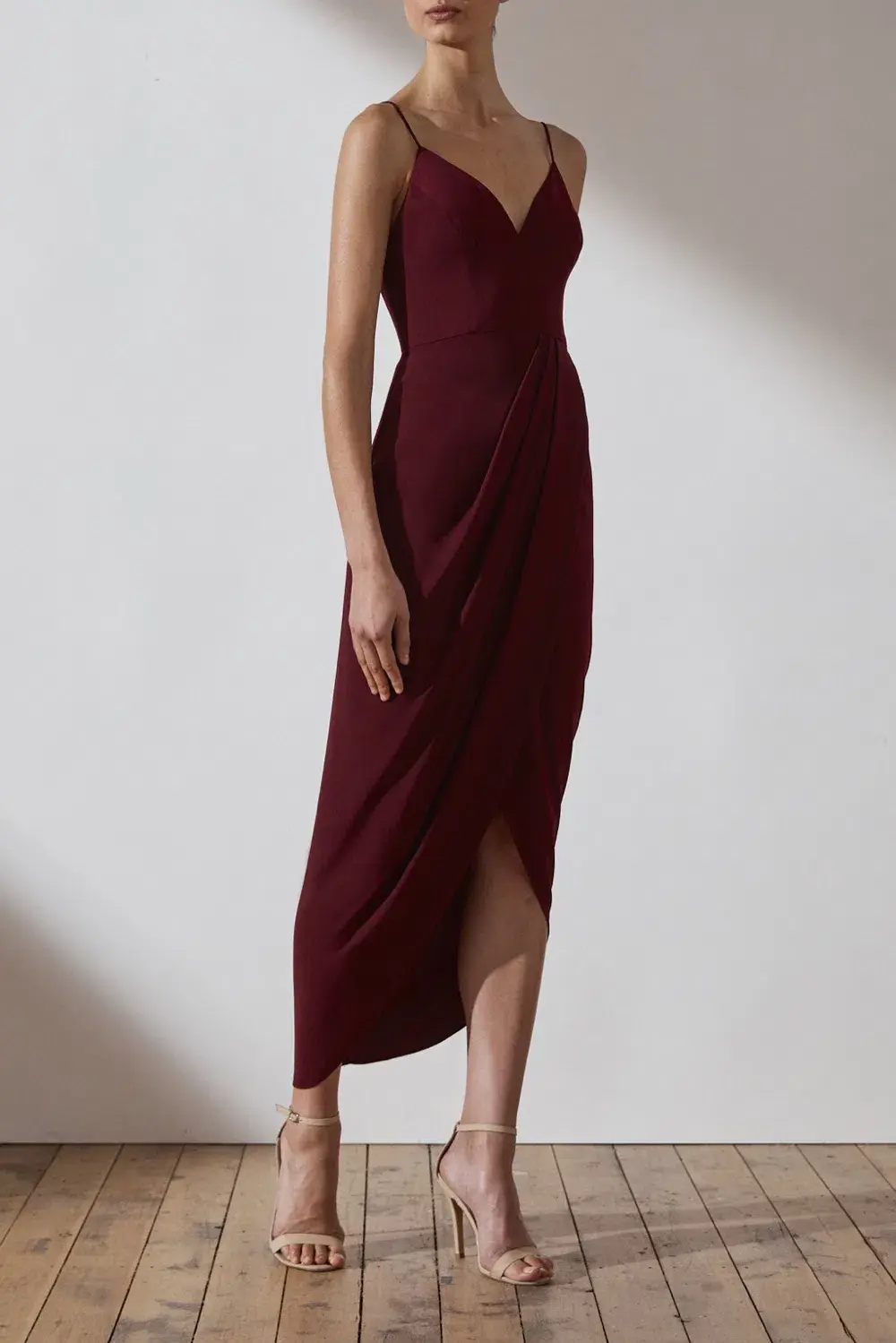 Shona Joy Core Cocktail Dress Burgundy Size 8 - Image 3
