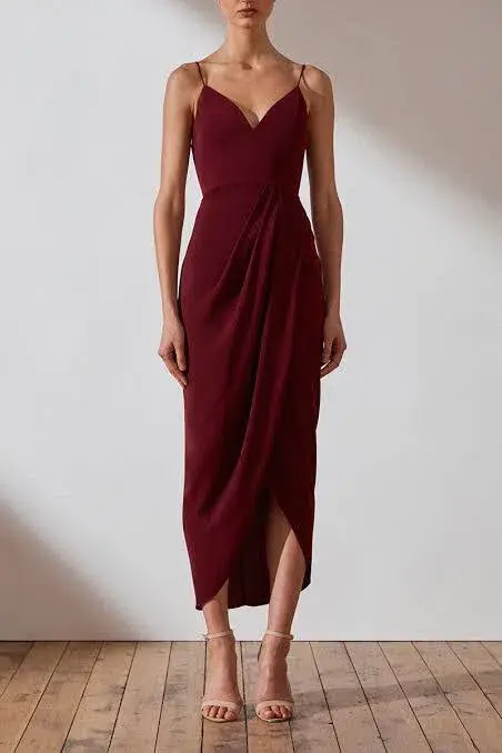 Shona Joy Core Cocktail Dress Burgundy Size 8 - Image 2