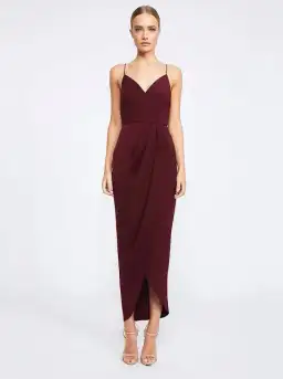 Shona Joy Core Cocktail Dress Burgundy Size 8