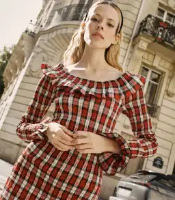 Doen Rosabelle Tartan Long Sleeve Dress Print Size 10 for rent on The Volte - image 4