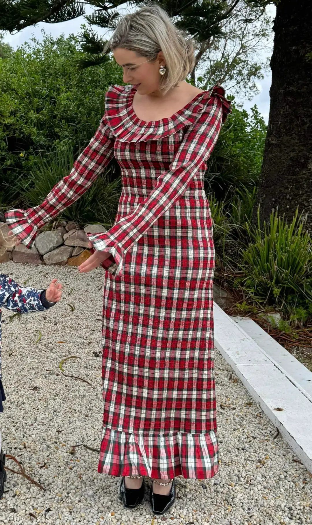 Doen Rosabelle Tartan Long Sleeve Dress Print Size 10 for rent on The Volte - main image
