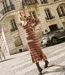 Doen Rosabelle Tartan Long Sleeve Dress Print Size 10 for rent on The Volte - image 1