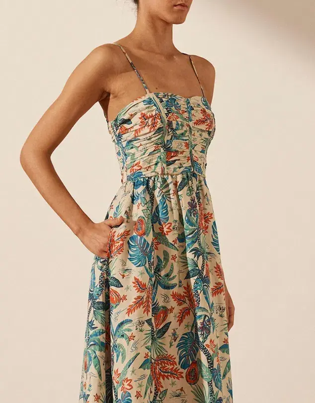 Shona Joy Mahalo Ruched Panel Midi Dress; size 12 for rent on The Volte - main image
