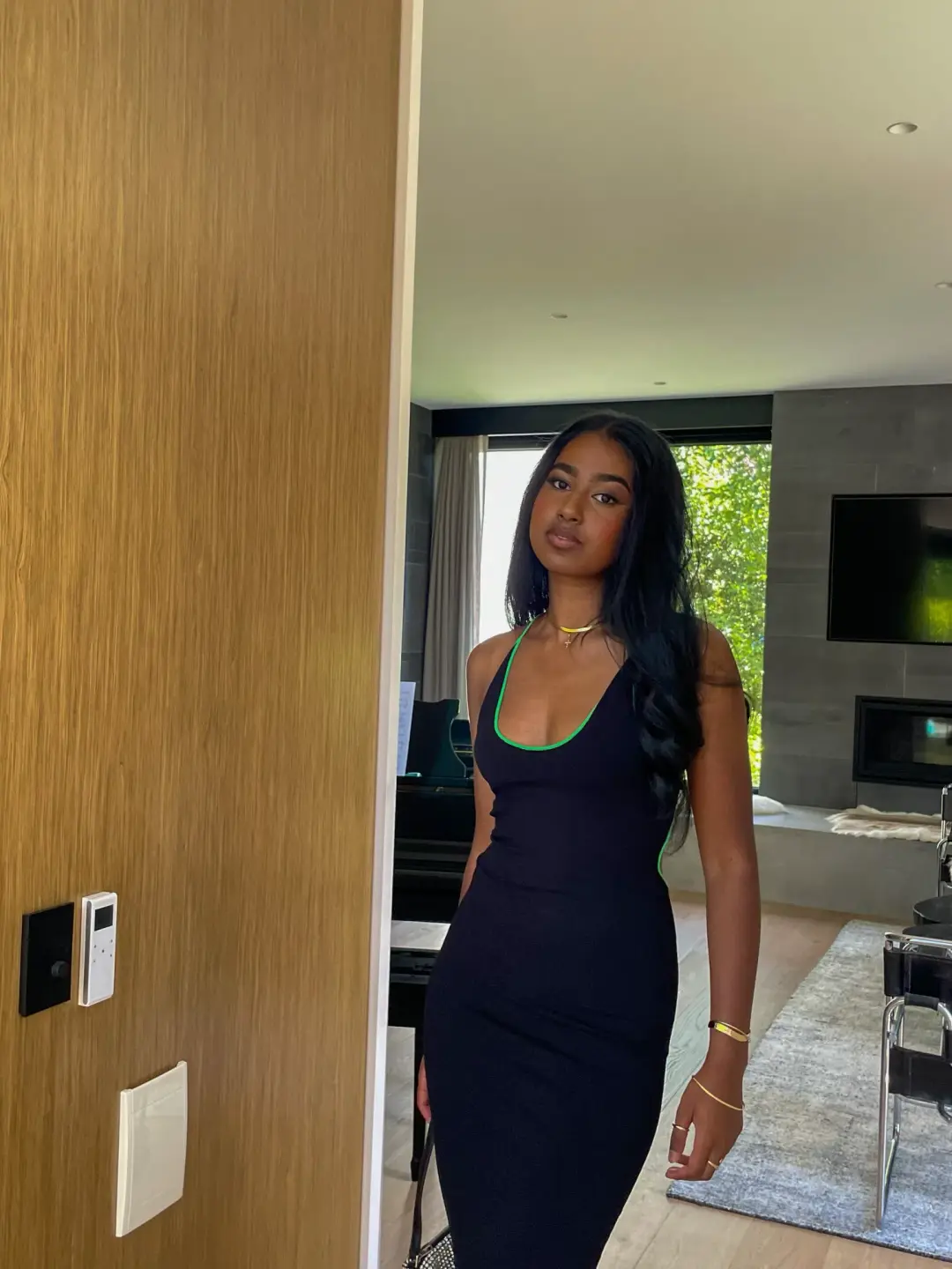 Paris Georgia Vita Maxi Dress Black/Green Size XS AU 6 for rent on The Volte - main image