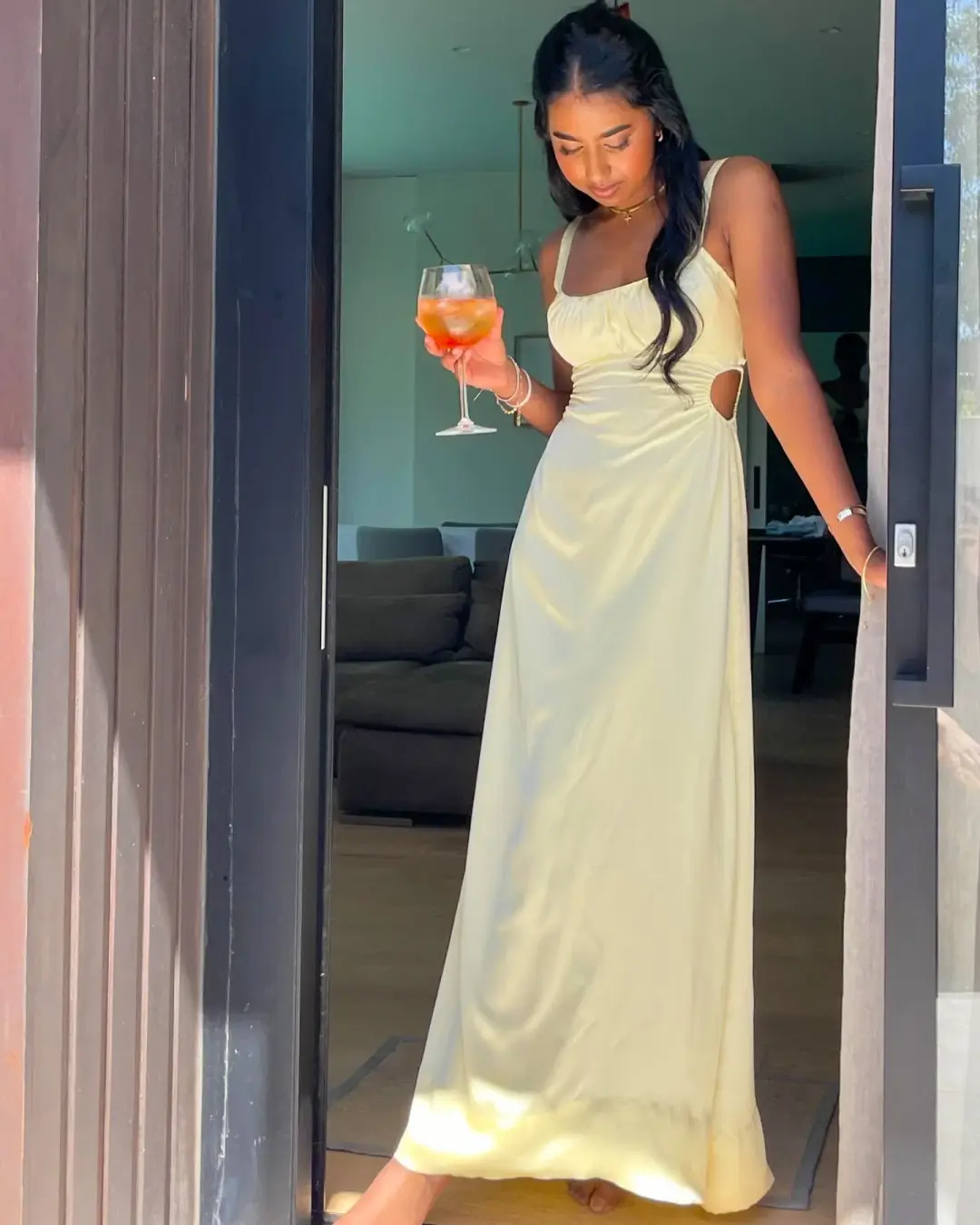 Hansen and Gretel Carlos Dress Maxi in Lemon Size XS / AU 6 for rent on The Volte - main image