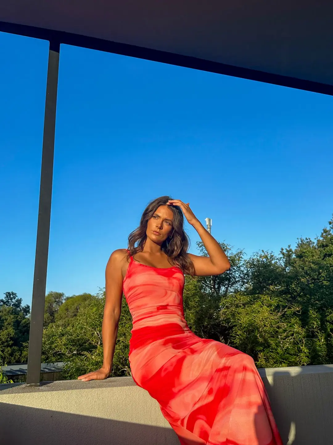 Kookai Haven Maxi Dress Strawberry Size AU 6 for rent on The Volte - main image