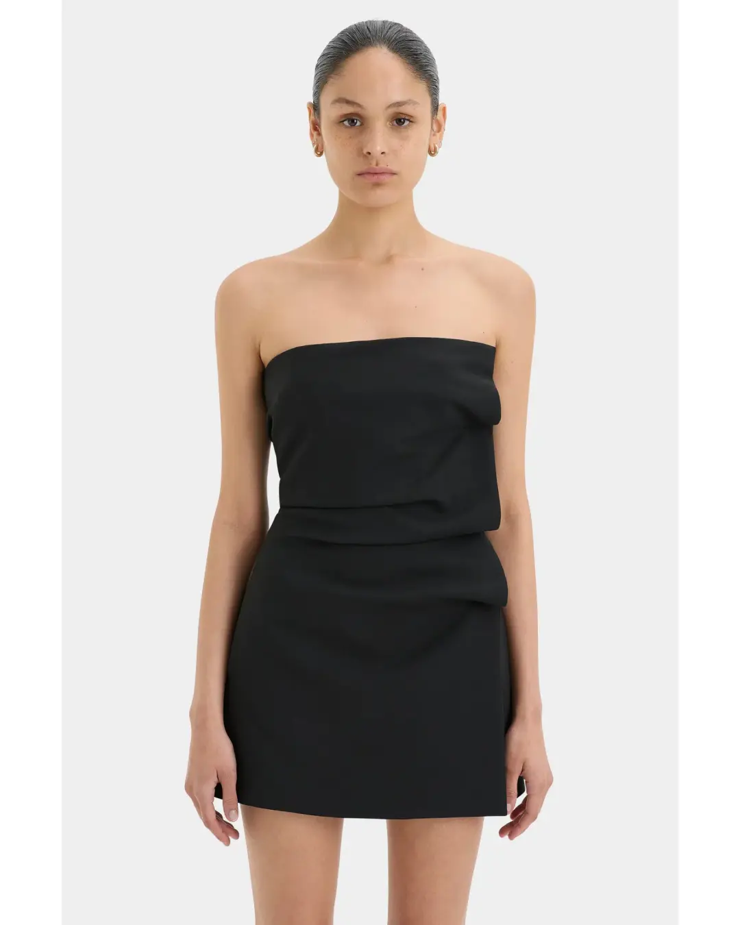 Sir The Label Leonardo Pleated Mini Dress in Black Size 0 / AU 8 for rent on The Volte - main image