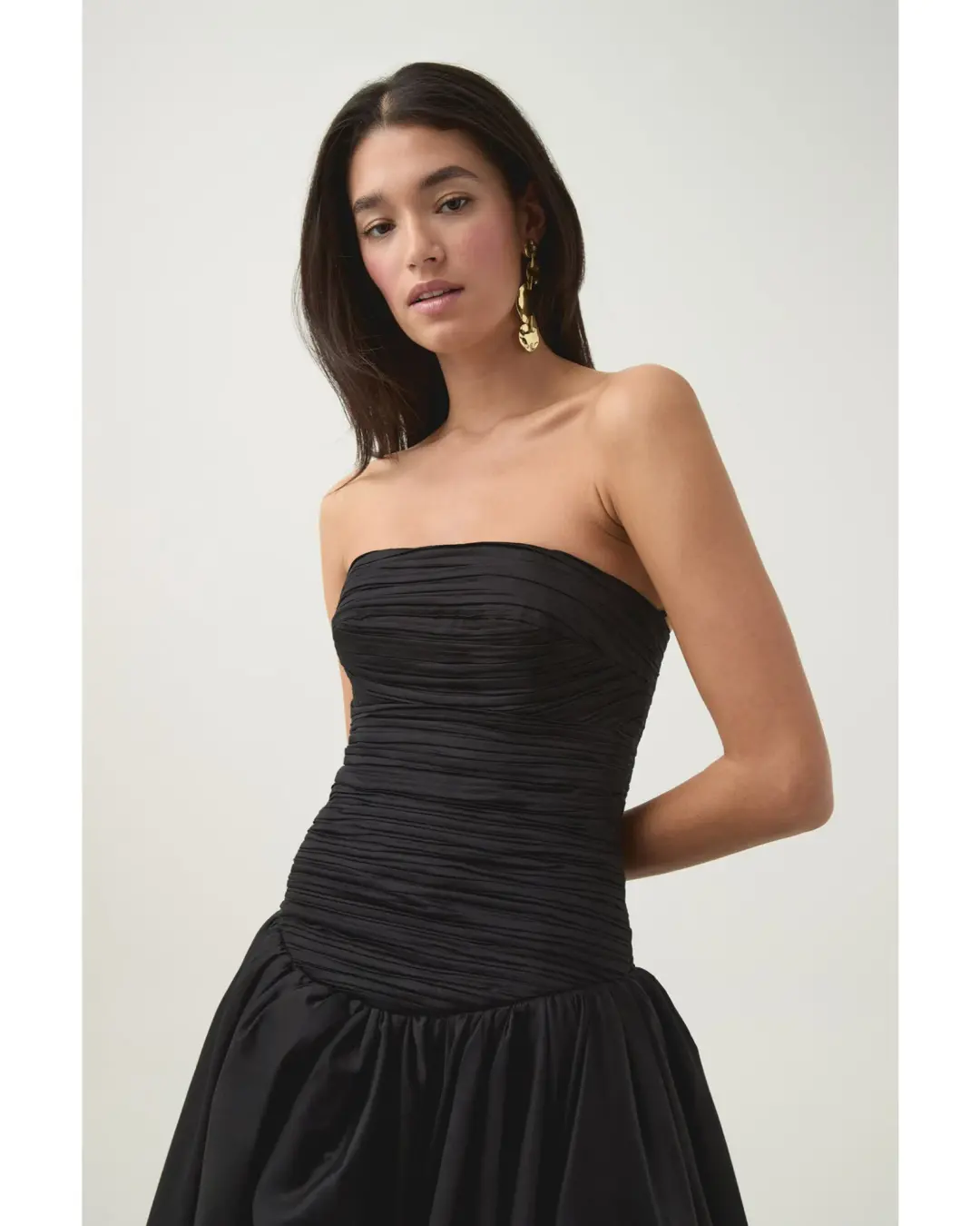 Aje Violette Bubble Hem Maxi Dress in Black Size AU 8 for rent on The Volte - main image