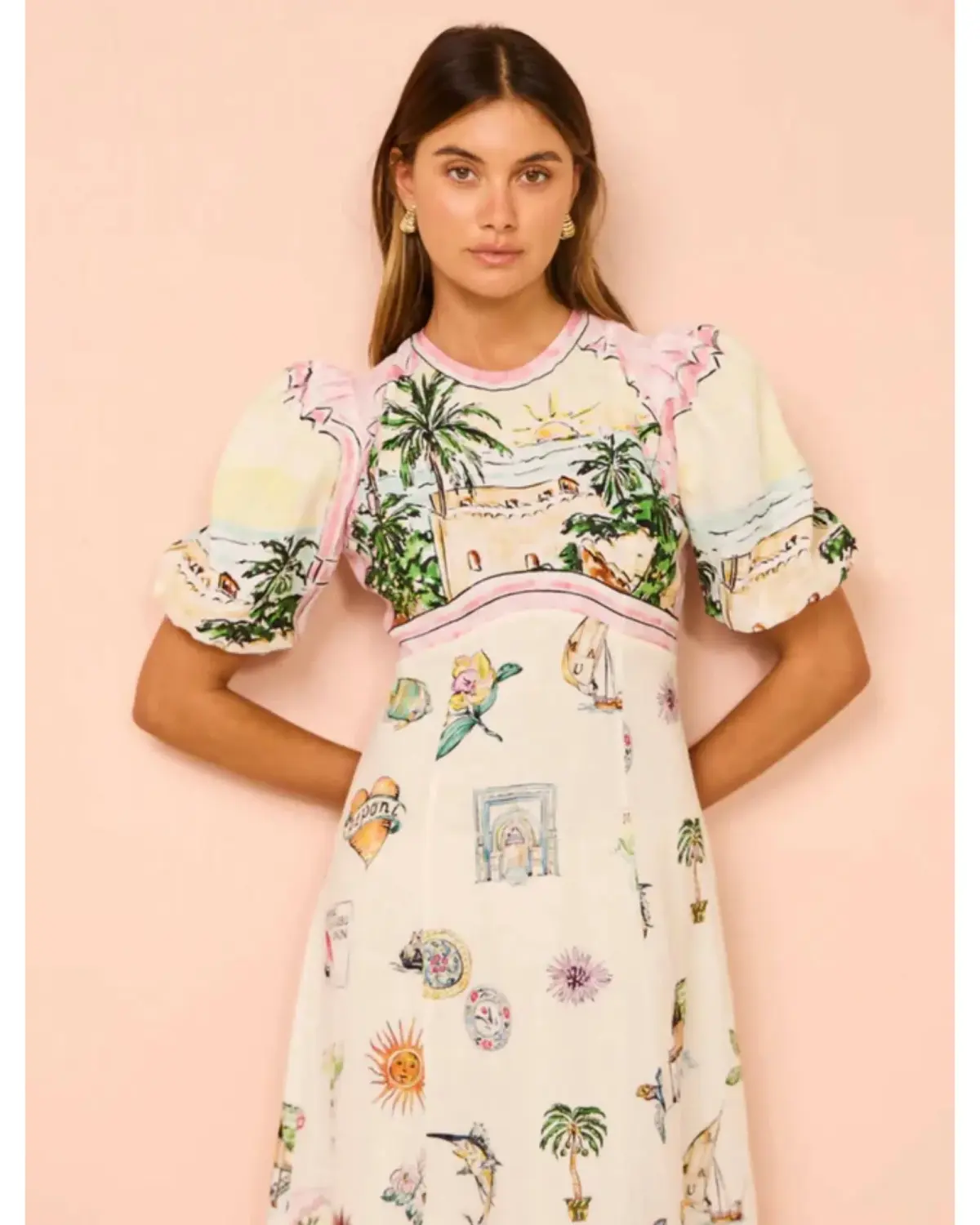 Alemais Sunset Midi Dress Multi Size AU 14 - Image 2