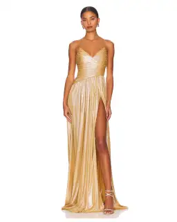 Retrofete Doss Dress Gold Size AU 6